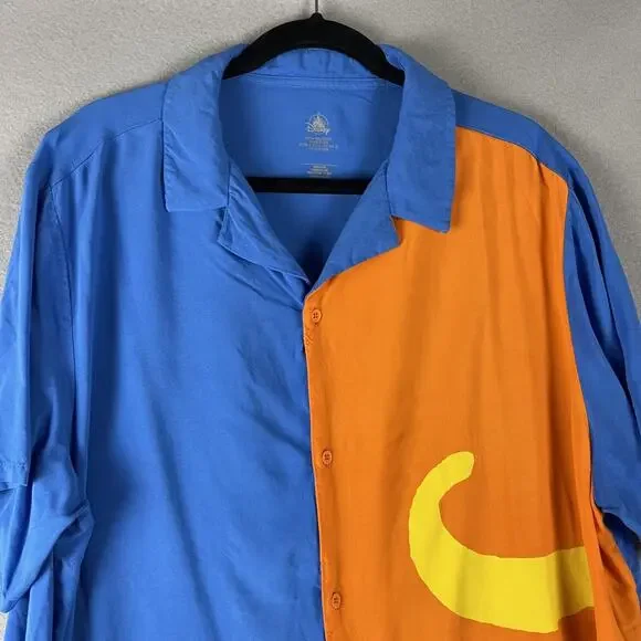 Disney Inside Out Joy Shirt Mens XXL 2XL Button Up Short Sleeve Lightweight - Picture 2 of 15